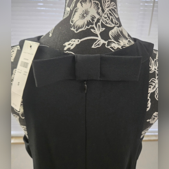 Nwt Ann Taylor Lined Babydoll Top With Bow Accent  Black Size Small - Picture 5 of 6